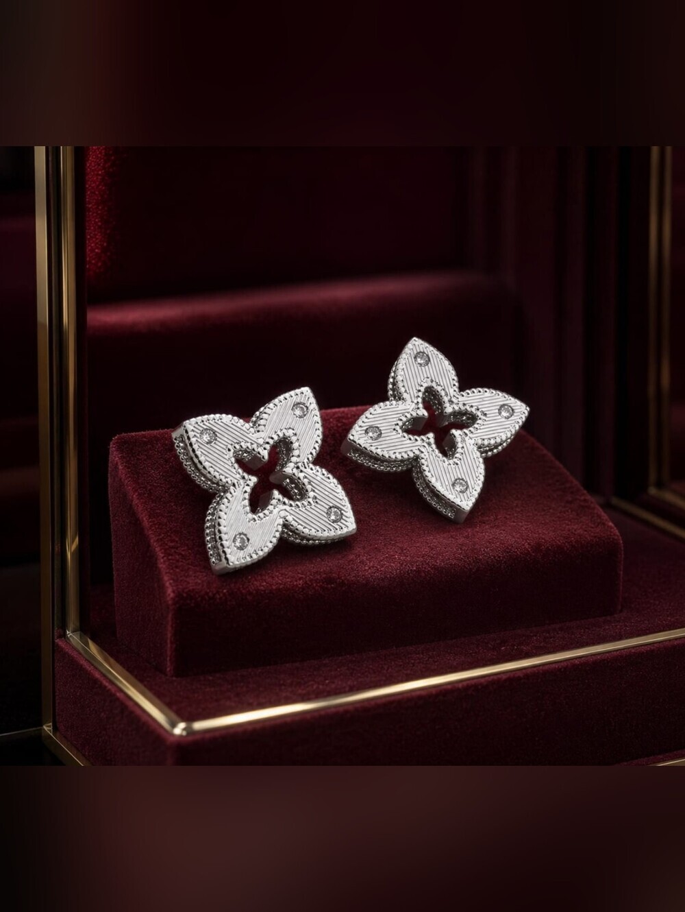 Elegant Silver Floral Earrings